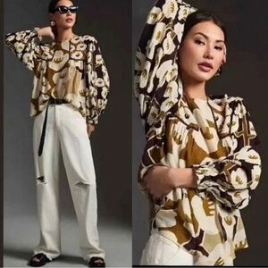 NWT Blank London Miranda Peasant Blouse Balloon Sleeve Size Medium, NWOT